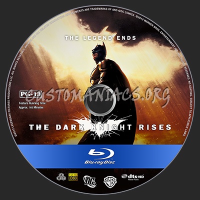 The Dark Knight Rises blu-ray label