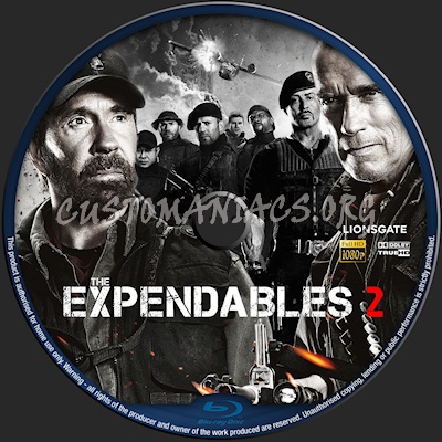 The Expendables 2 blu-ray label