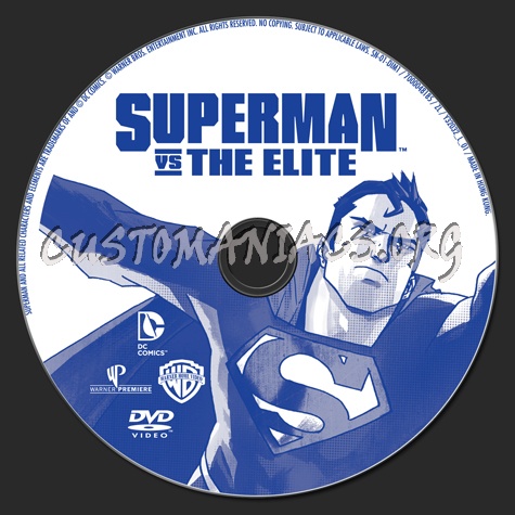 Superman vs The Elite dvd label