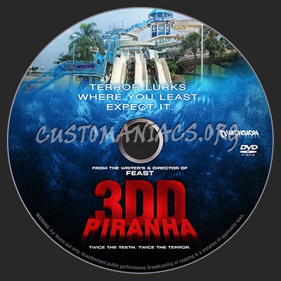 Piranha 3DD dvd label