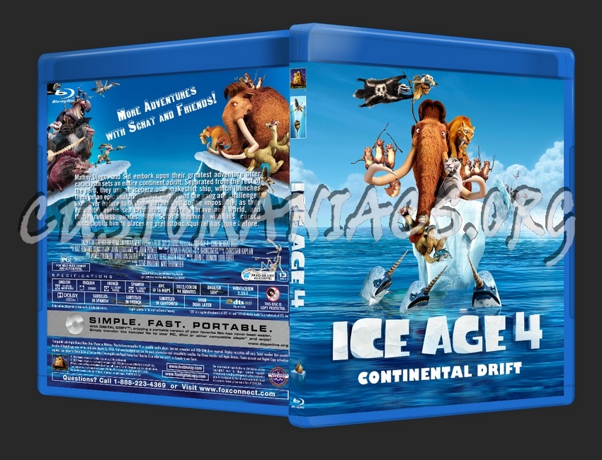 Ice Age 4 - Continental Drift blu-ray cover