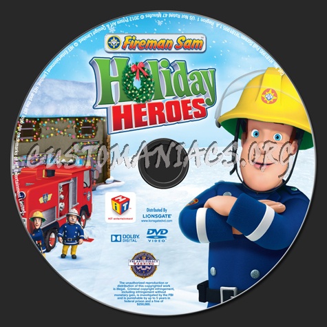 Fireman Sam: Holiday Heroes dvd label