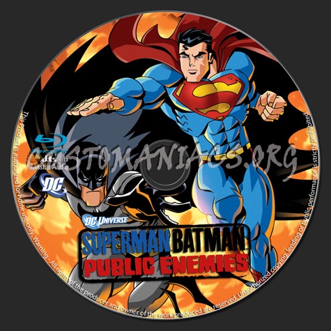 Superman Batman Public Enemies blu-ray label