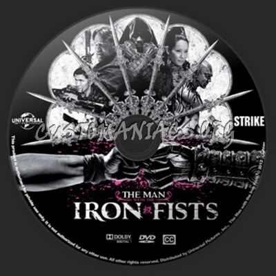 The Man with the Iron Fists dvd label