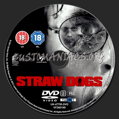 Straw Dogs 2011 dvd label