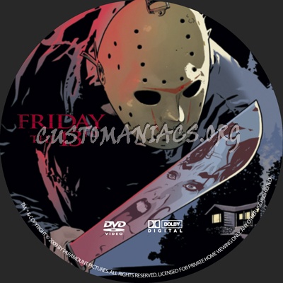 Friday the 13th dvd label