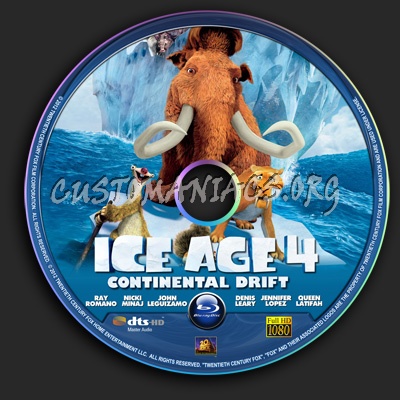 Ice Age 4 - Continental Drift blu-ray label