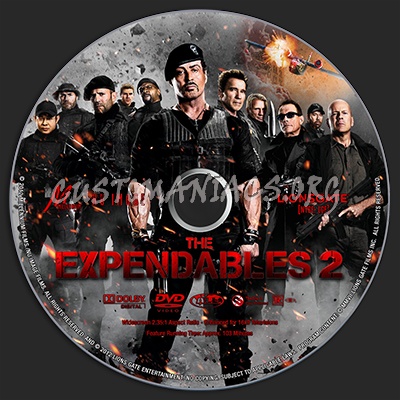 The Expendables 2 dvd label