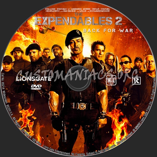 The Expendables 2 dvd label