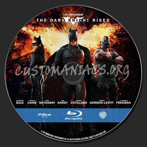 The Dark Knight Rises blu-ray label