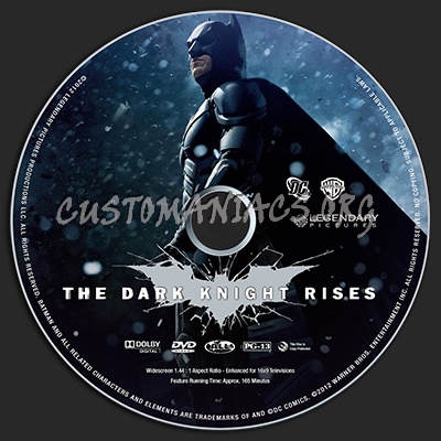 The Dark Knight Rises dvd label