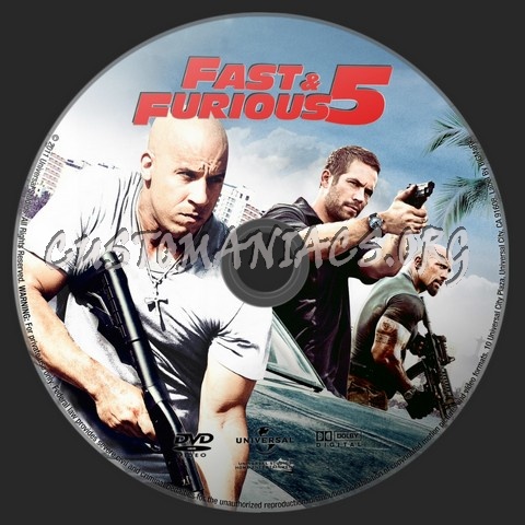 Fast & Furious 5 dvd label