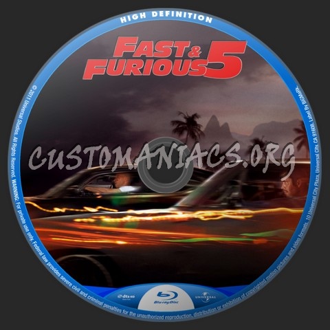 Fast & Furious 5 blu-ray label