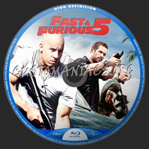 Fast & Furious 5 blu-ray label