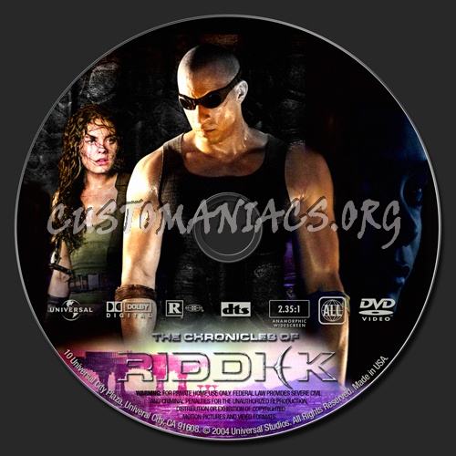 The Chronicles of Riddick dvd label