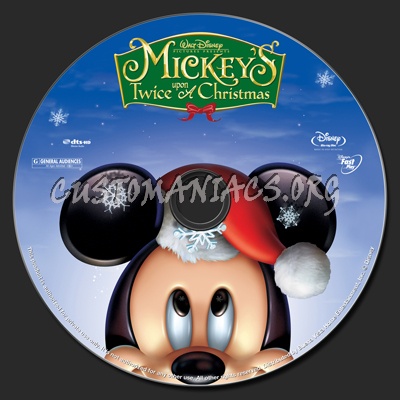 Mickey's Twice Upon A Christmas blu-ray label