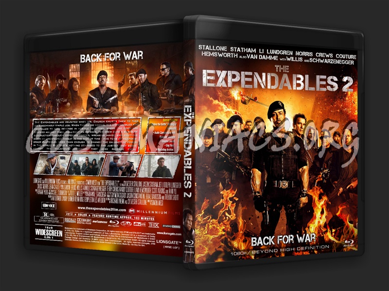 The Expendables 2 blu-ray cover