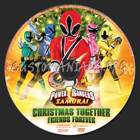 Power Rangers Samurai Christmas Together Friends Forever dvd label