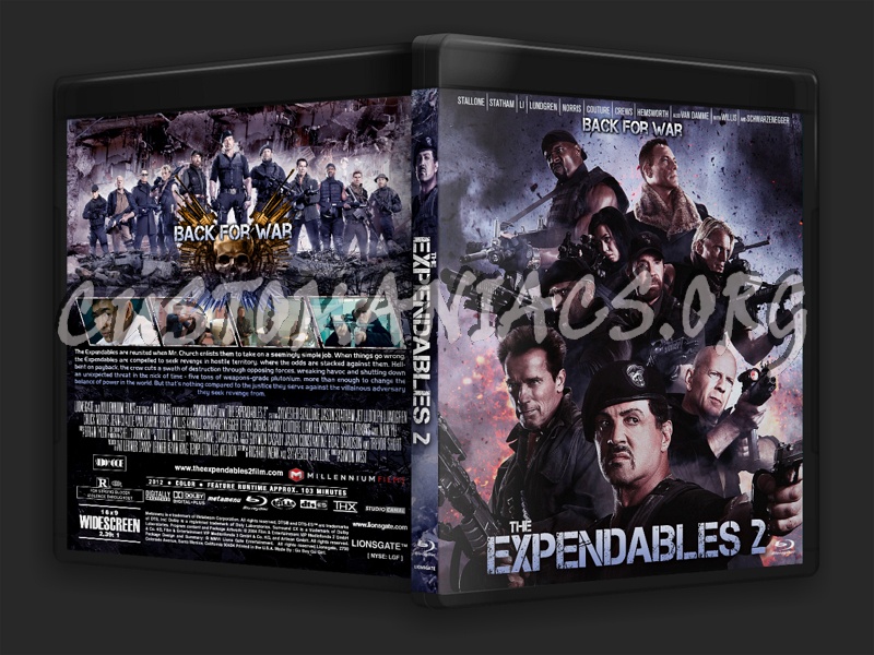 The Expendables 2 blu-ray cover