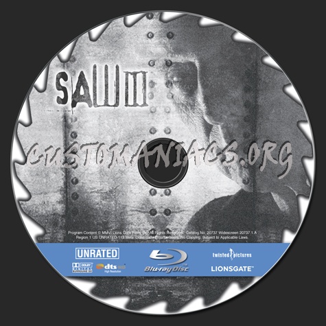 Saw III blu-ray label