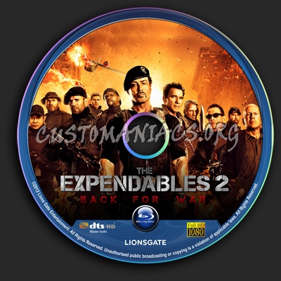 The Expendables 2 blu-ray label