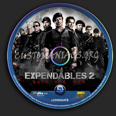 The Expendables 2 blu-ray label