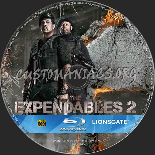 The Expendables 2 blu-ray label