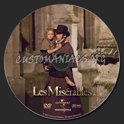 Les Miserables (2012) dvd label