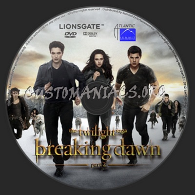 Twilight Saga: Breaking Dawn: Part Two... dvd label