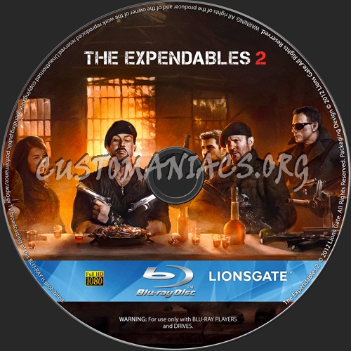 The Expendables 2 blu-ray label