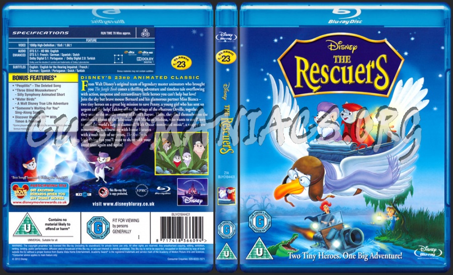 The Rescuers blu-ray cover