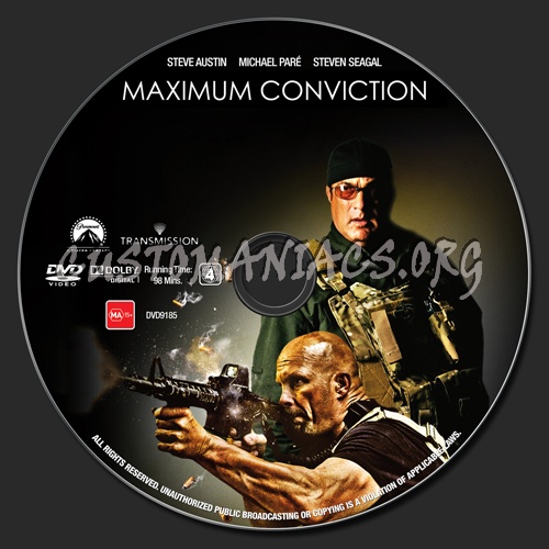 Maximum Conviction dvd label