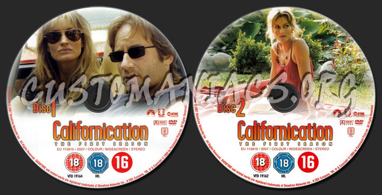 Californication Season 1 dvd label