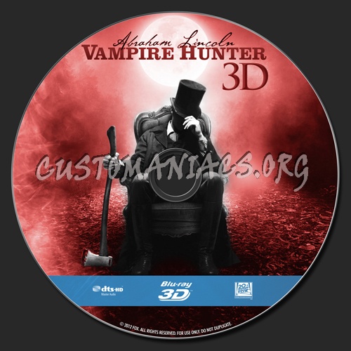 Abraham Lincoln: Vampire Hunter 3D blu-ray label