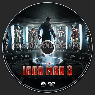 Iron Man 3 dvd label