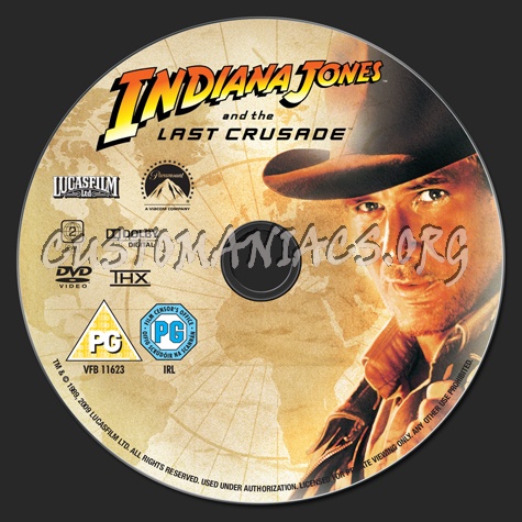 Indiana Jones and the Last Crusade dvd label