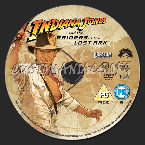 Indiana Jones and the Raiders of the Lost Ark dvd label - DVD Covers ...
