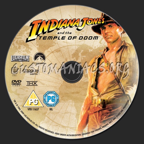 Indiana Jones and the Temple of Doom dvd label