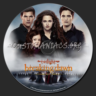 The Twilight Saga Breaking Dawn Part 2 blu-ray label