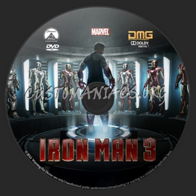 Iron Man 3 dvd label