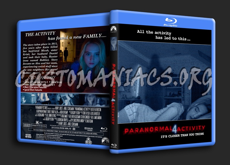 Paranormal Activity 4 blu-ray cover