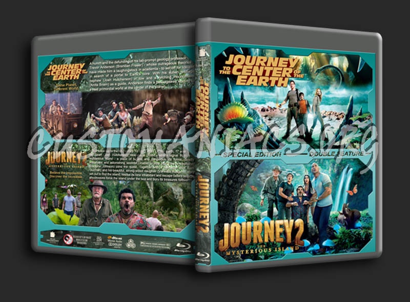 Journey to the Center of the Earth / Journey 2: The Mysterious Island Double blu-ray cover