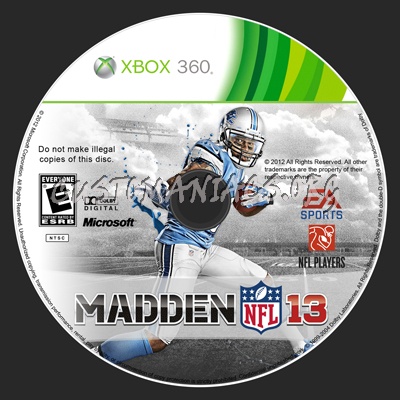 Madden NFL 13 dvd label