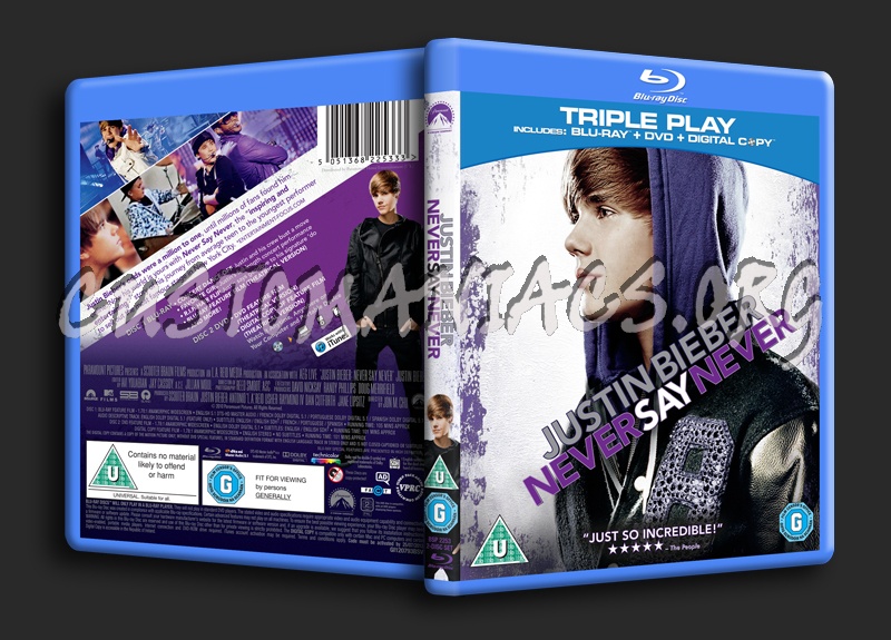 Justin Bieber Never Say Never blu-ray cover