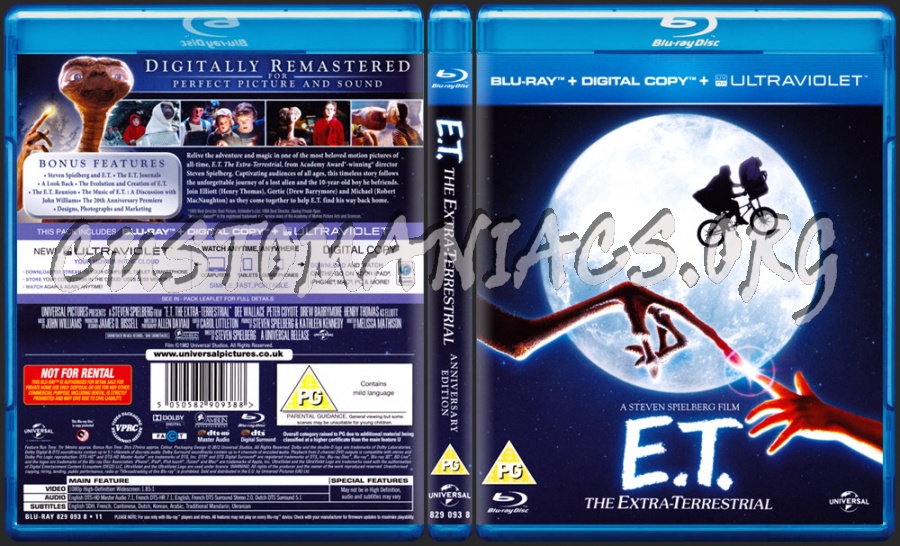 E.T. The Extra Terrestrial blu-ray cover