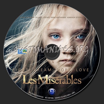 Les Miserables (2012) blu-ray label