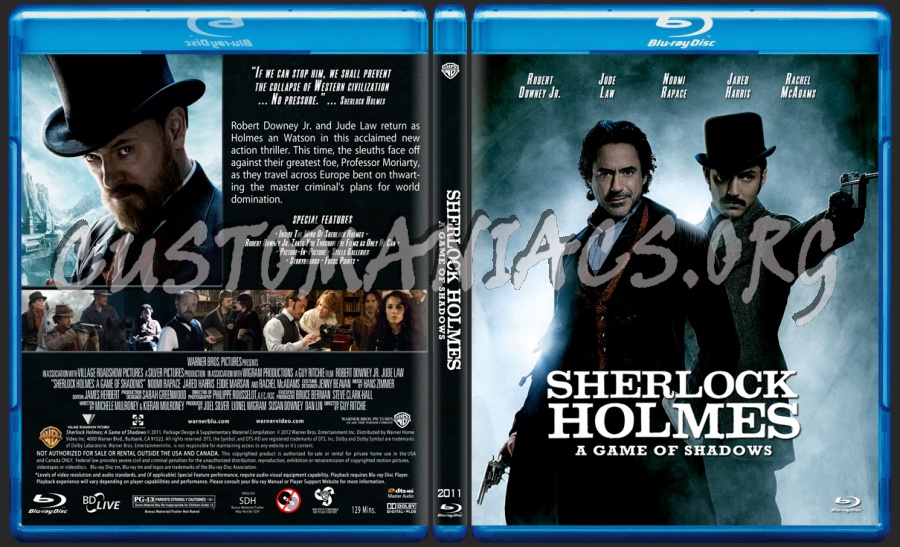 Sherlock Holmes A Game of Shadows blu-ray cover