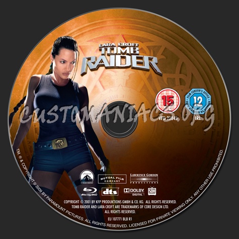 Lara Croft Tomb Raider blu-ray label