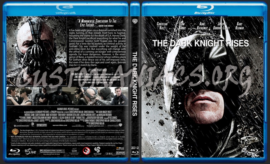 The Dark Knight Rises blu-ray cover