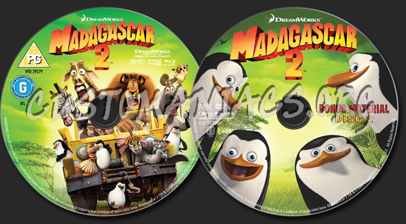 Madagascar 2 blu-ray label